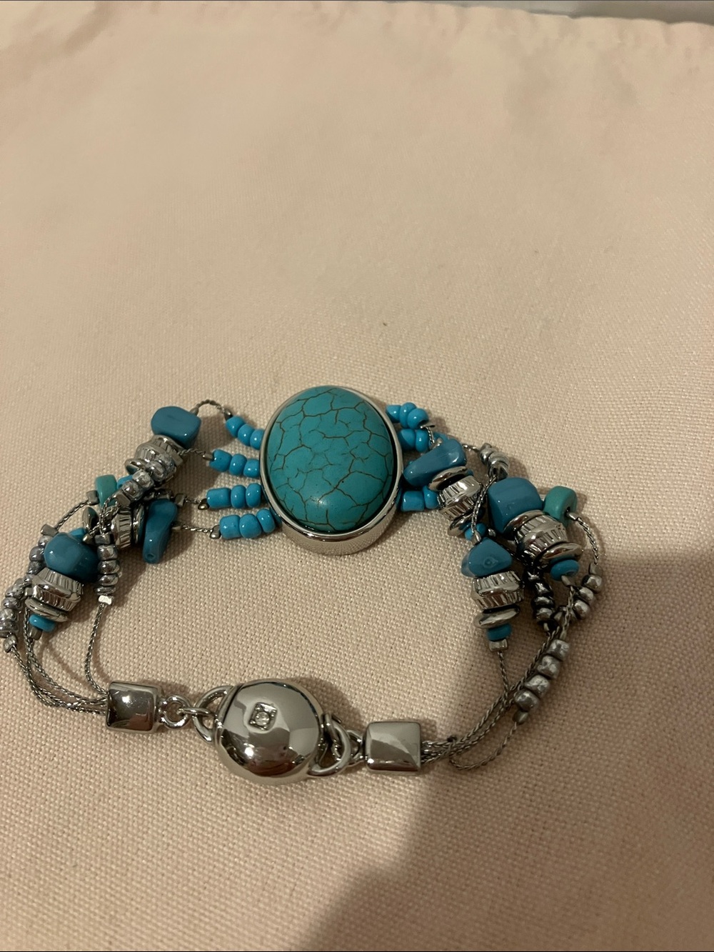Turquoise Beaded Statement Bracelet - Women Jewelry
